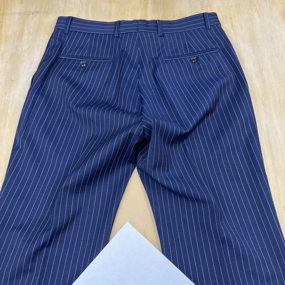 Tommy Hilfiger Suit Mens 38R Modern Fit Wool Blend Stretch Pants 32x31 Navy